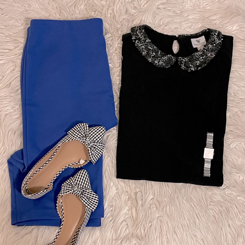 Sequin | Peter Pan collar | Layering tee - Picture 1 of 11